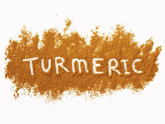 Turmeric Powder Display with letters